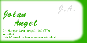 jolan angel business card